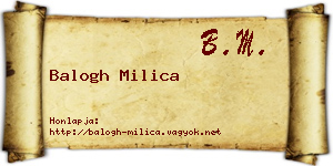 Balogh Milica névjegykártya